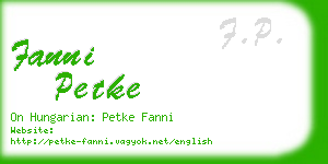 fanni petke business card